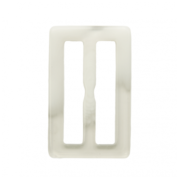 Пряжка пластик, 4,5см, цвет белый+прозрачный матовый